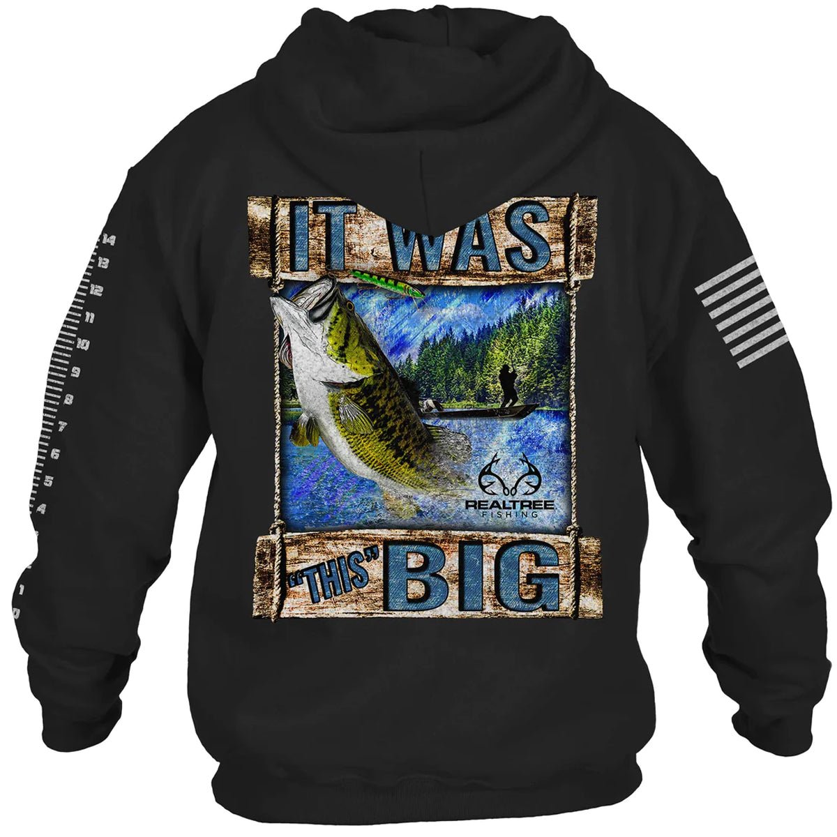 Grunt Style Reeltree Fishing - It Was This Big Pullover Hoodie - Black - Forza Sports