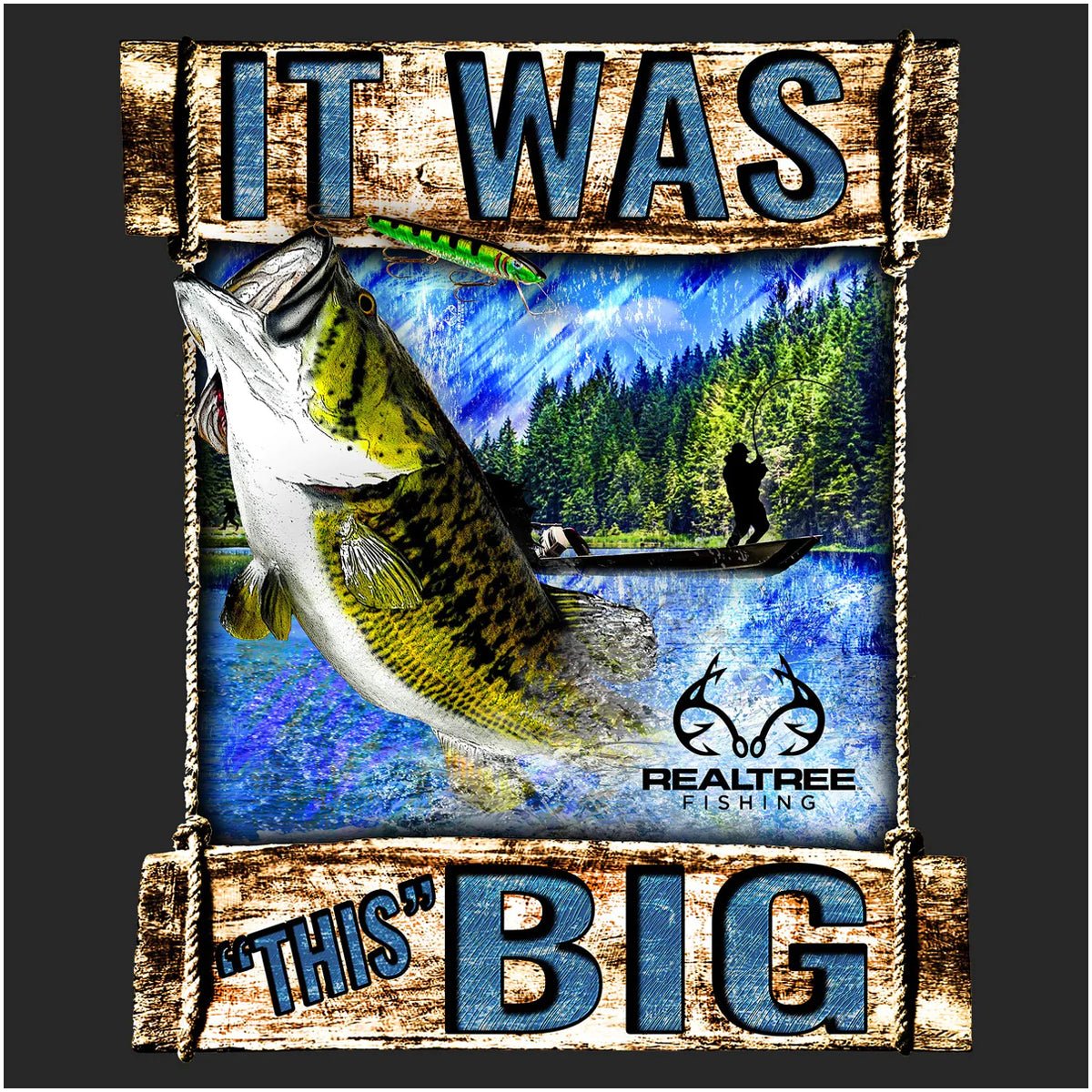 Grunt Style Reeltree Fishing - It Was This Big Pullover Hoodie - Black - Forza Sports