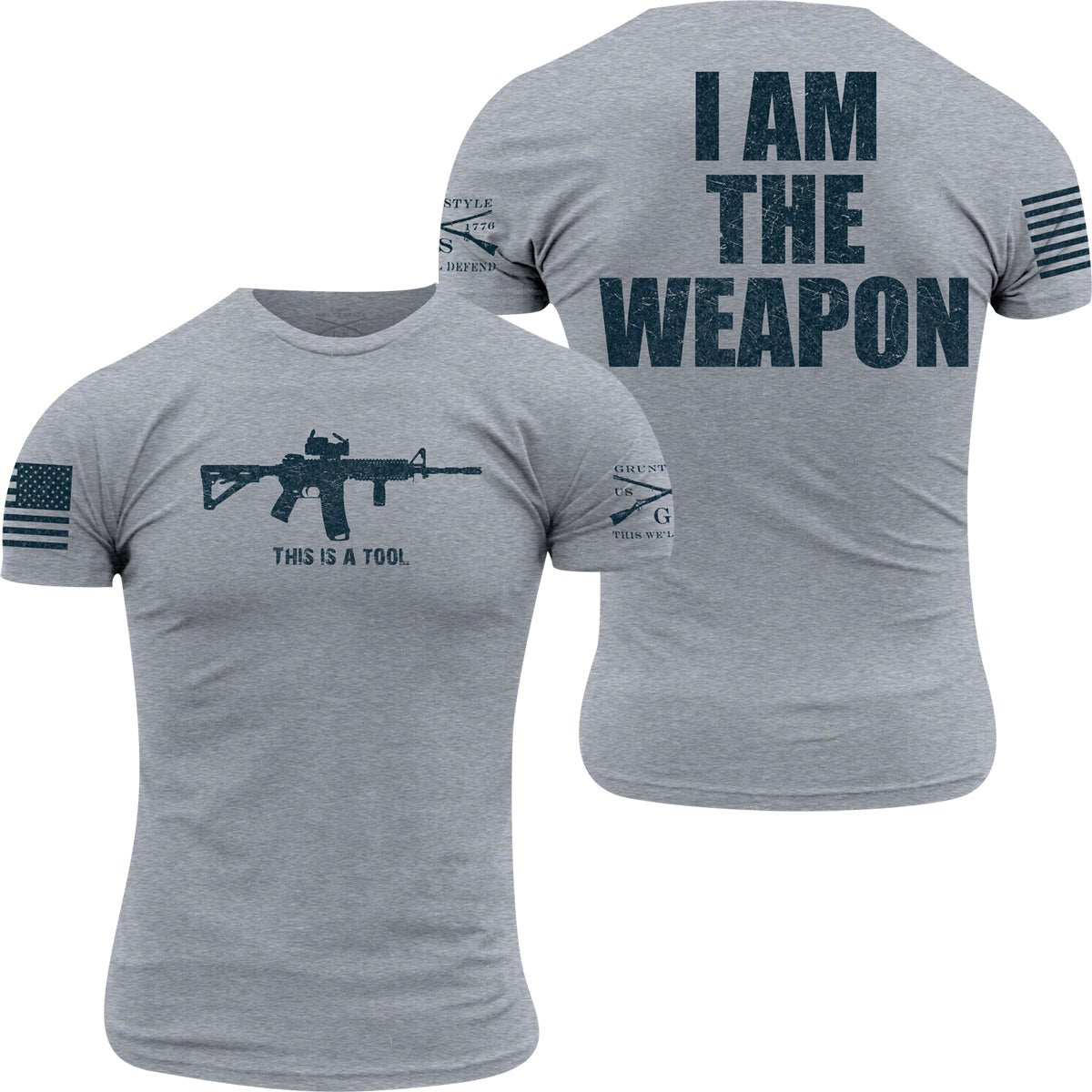 Grunt Style I Am The Weapon T-Shirt - Dark Heather Gray - Forza Sports