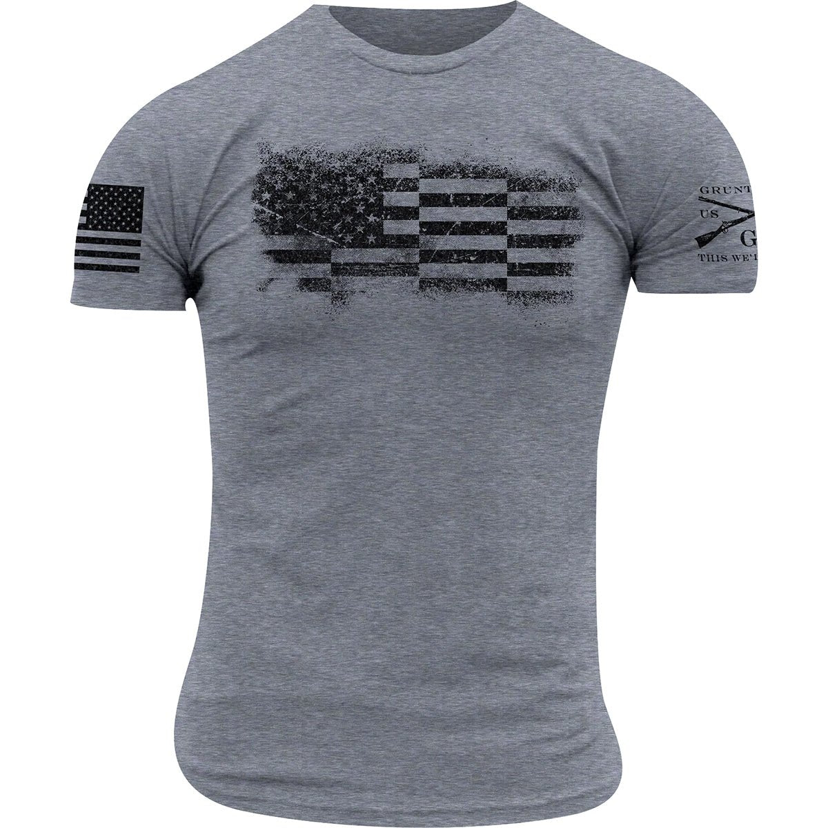 Grunt Style Bar Flag T-Shirt - Dark Heather Gray - Forza Sports
