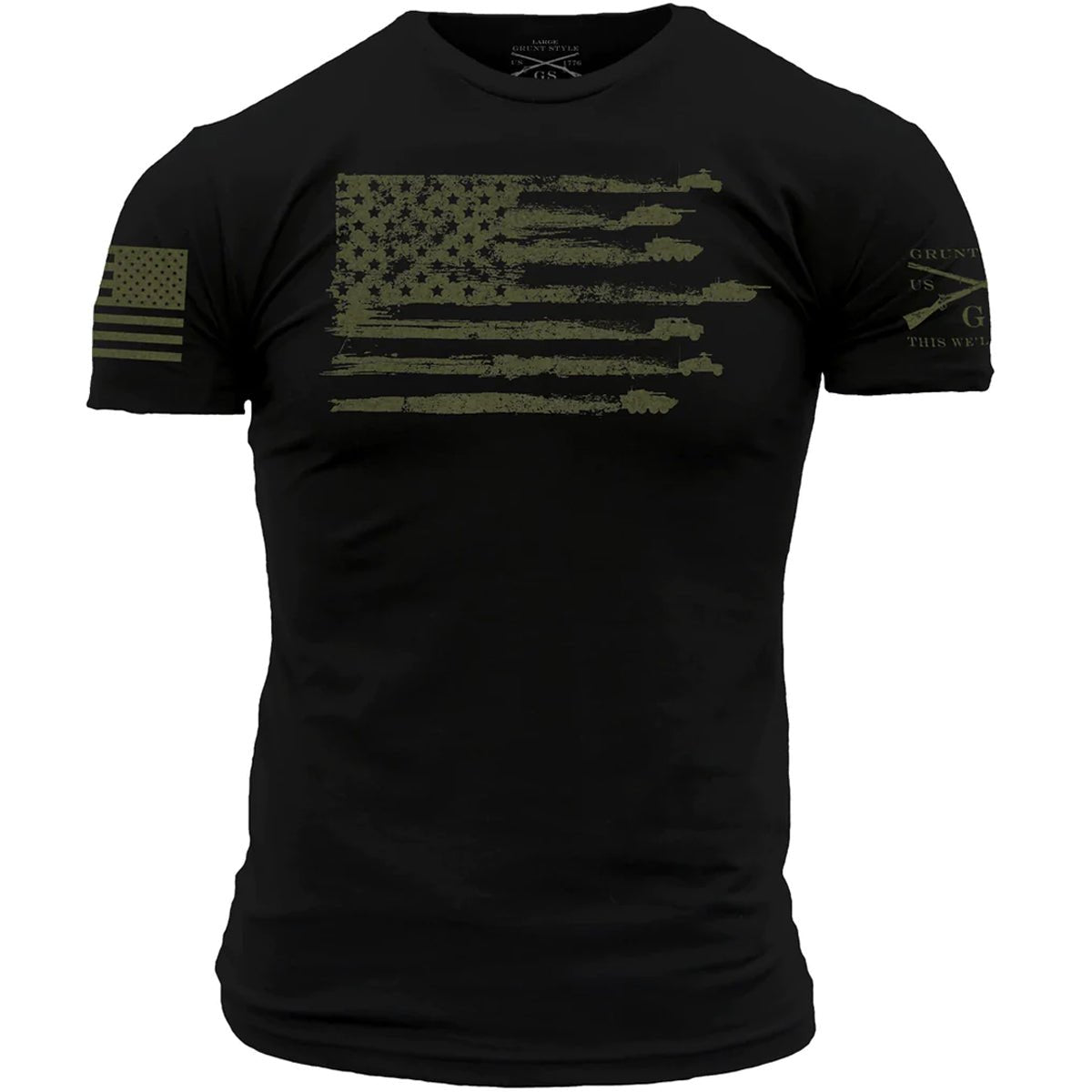 Grunt Style By Land Flag T-Shirt - Black - Forza Sports