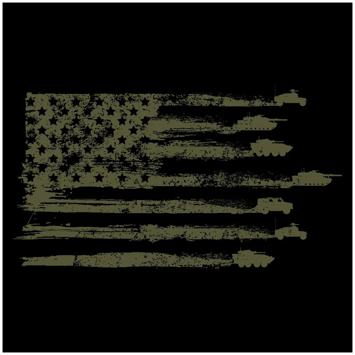 Grunt Style By Land Flag T-Shirt - Black - Forza Sports