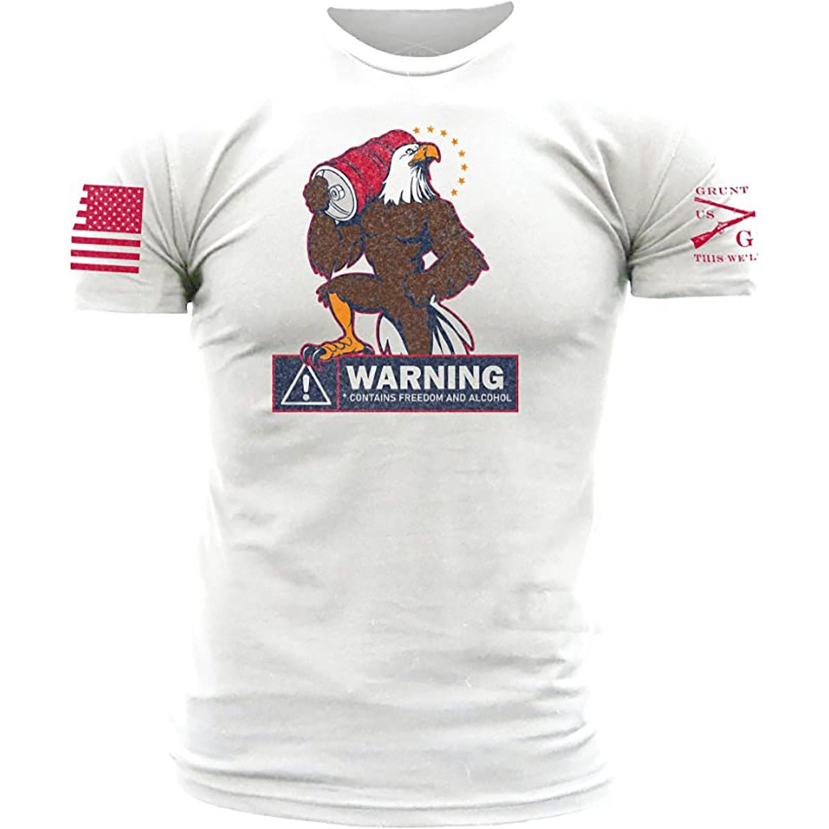 Grunt Style Warning: Freedom In Progress T-Shirt - White - Forza Sports