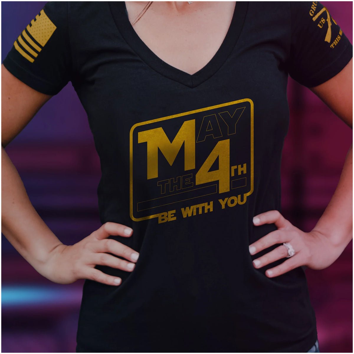 Grunt Style Women's May The 4th V - Neck T-Shirt - Black - Forza Sports