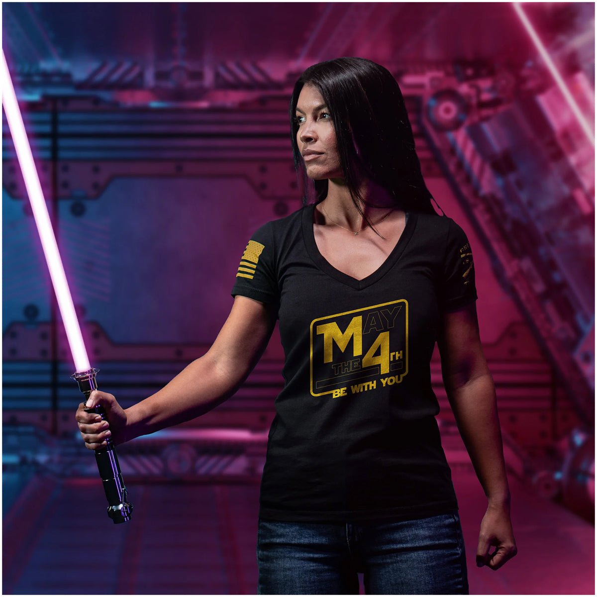 Grunt Style Women's May The 4th V - Neck T-Shirt - Black - Forza Sports