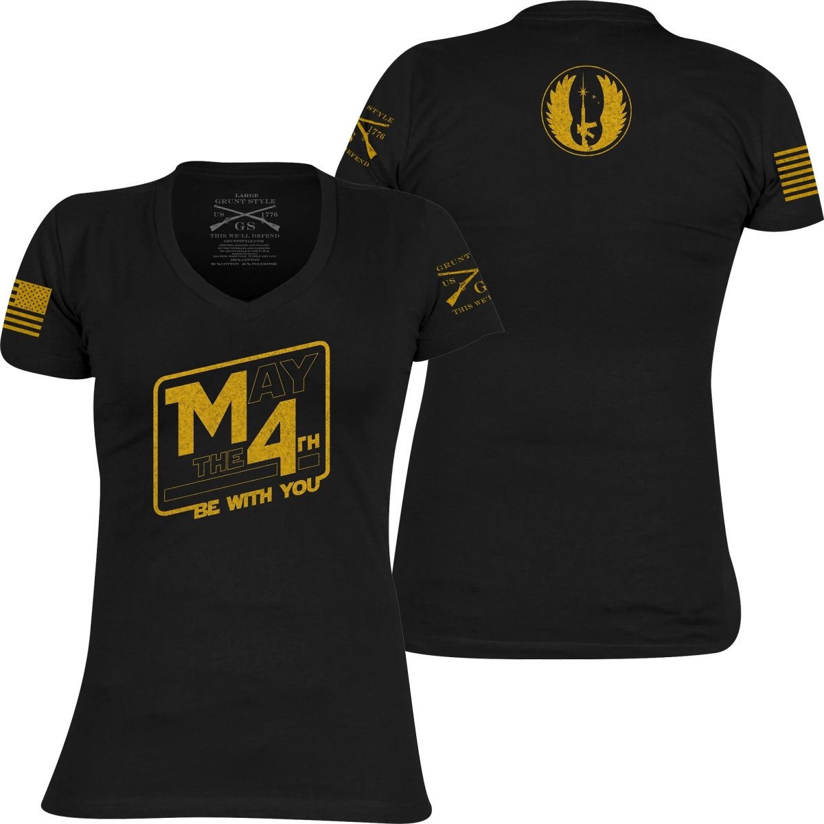 Grunt Style Women's May The 4th V - Neck T-Shirt - Black - Forza Sports