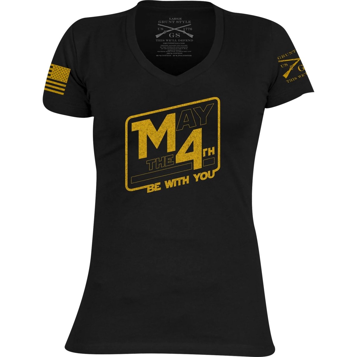 Grunt Style Women's May The 4th V - Neck T-Shirt - Black - Forza Sports