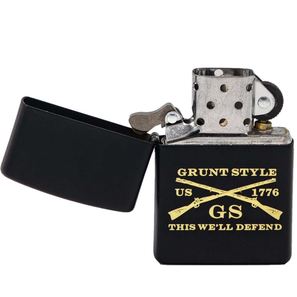 Grunt Style Etched Logo Zippo Lighter - Black - Forza Sports