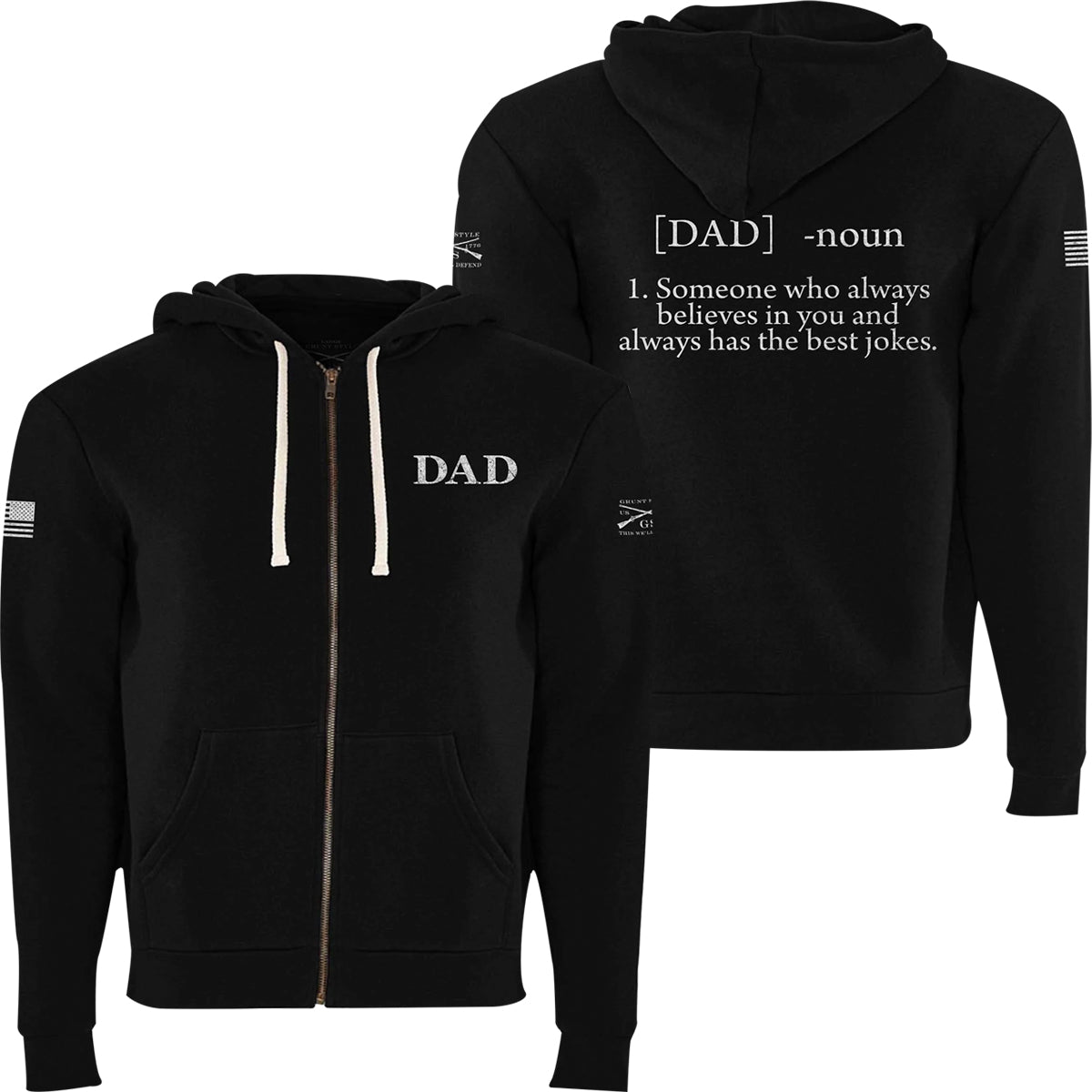 Grunt Style Dad Defined Full Zip Hoodie - Black - Forza Sports