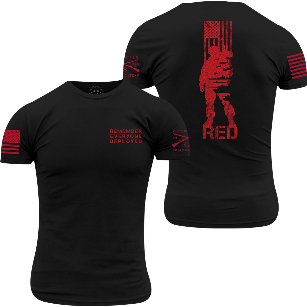 Grunt Style R.E.D. All Forces T-Shirt - Black - Forza Sports