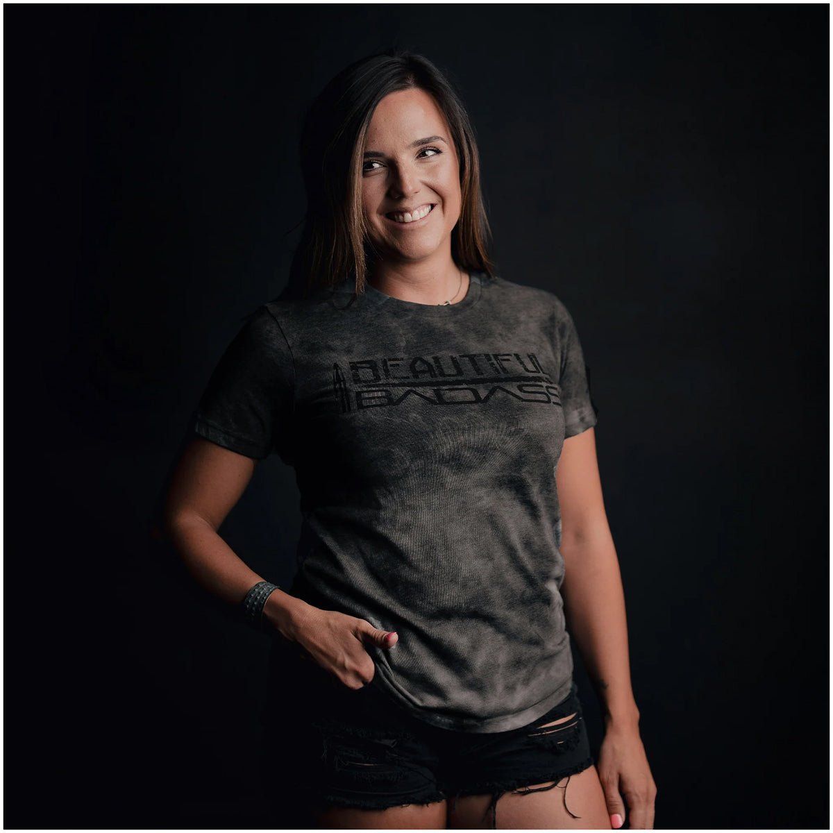 Grunt Style Women's Beautiful Badass T-Shirt - Black Wash - Forza Sports
