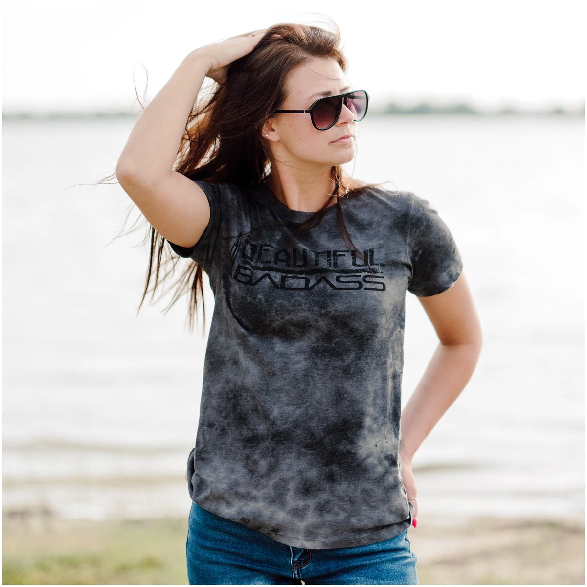 Grunt Style Women's Beautiful Badass T-Shirt - Black Wash - Forza Sports
