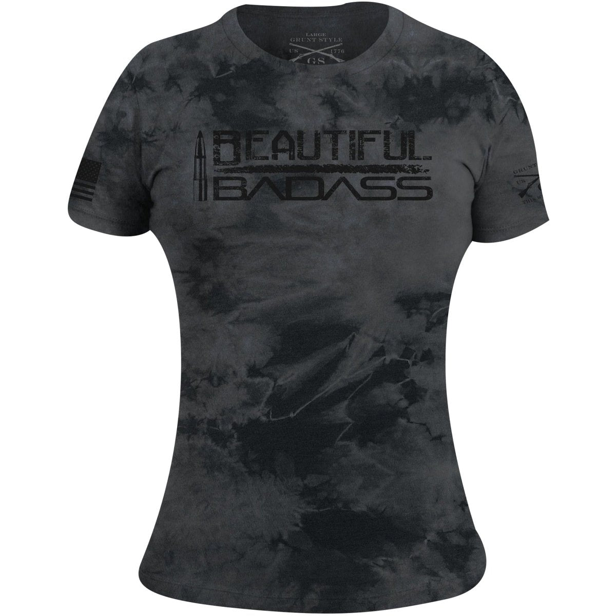 Grunt Style Women's Beautiful Badass T-Shirt - Black Wash - Forza Sports