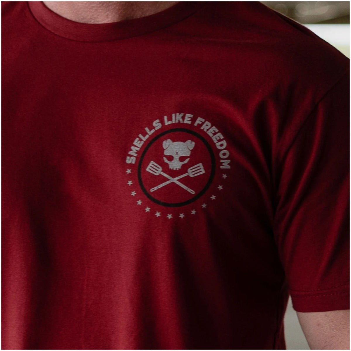 Grunt Style Whiskey Bacon Freedom T-Shirt - Cardinal - Forza Sports