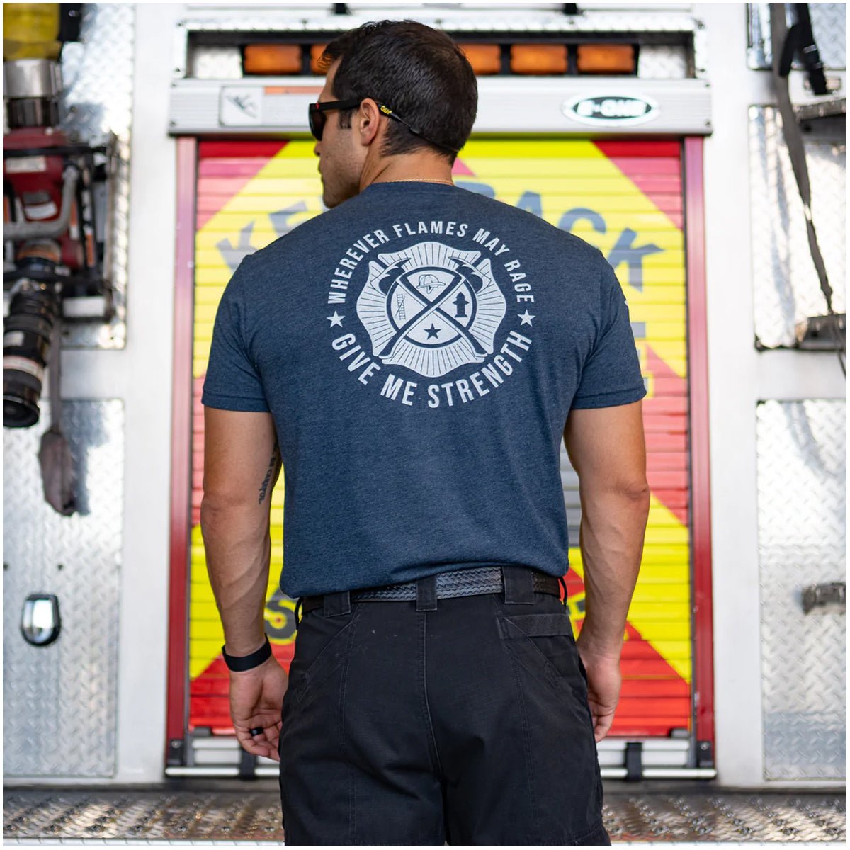 Grunt Style Wherever Flames May Rage T-Shirt - Navy - Forza Sports