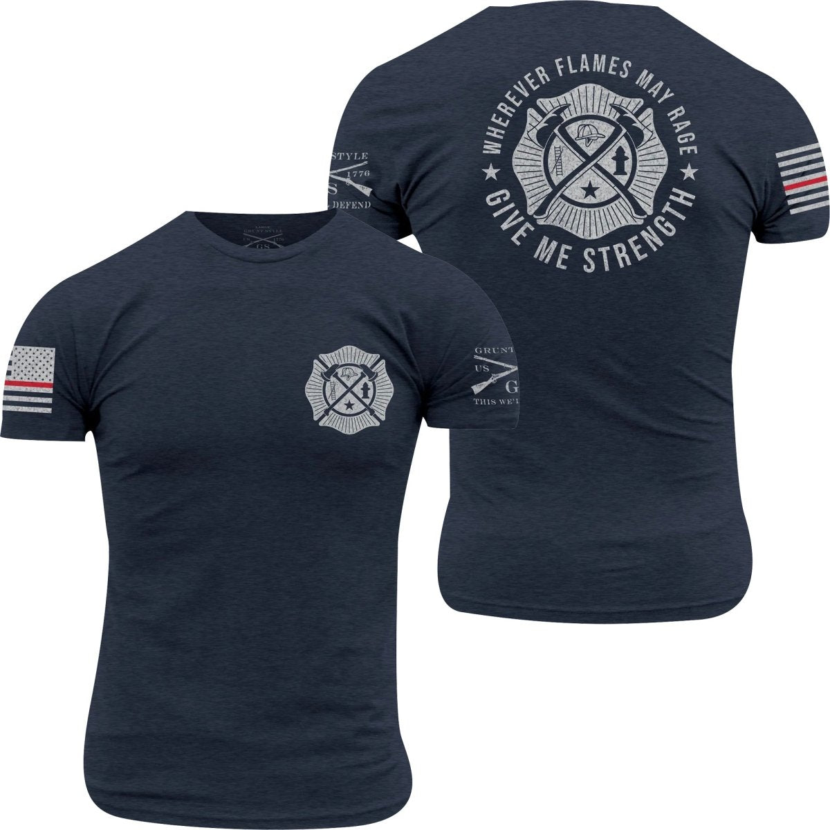 Grunt Style Wherever Flames May Rage T-Shirt - Navy - Forza Sports