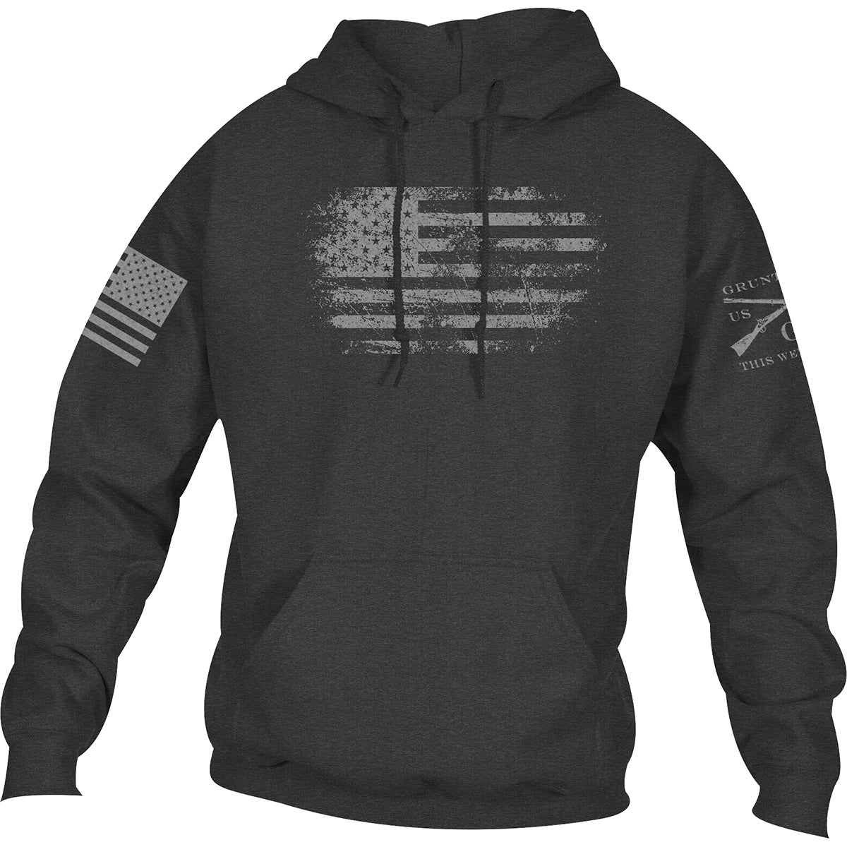 Grunt Style Vintage American Pullover Hoodie - Dark Heather - Forza Sports