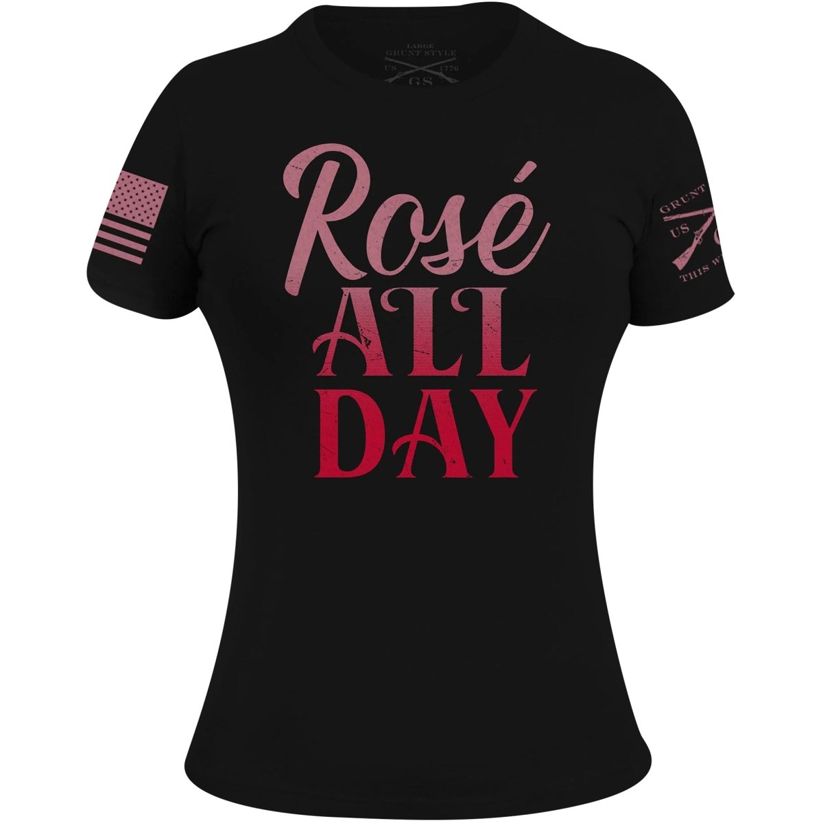Grunt Style Women's Rosé All Day T-Shirt - Black - Forza Sports