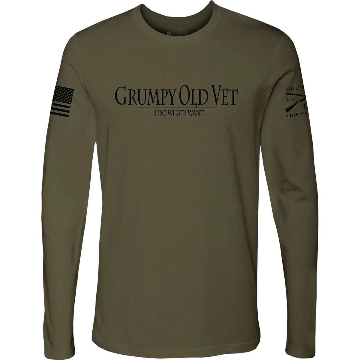 Grunt Style Grumpy Old Vet Long Sleeve T-Shirt - Military Green - Forza Sports
