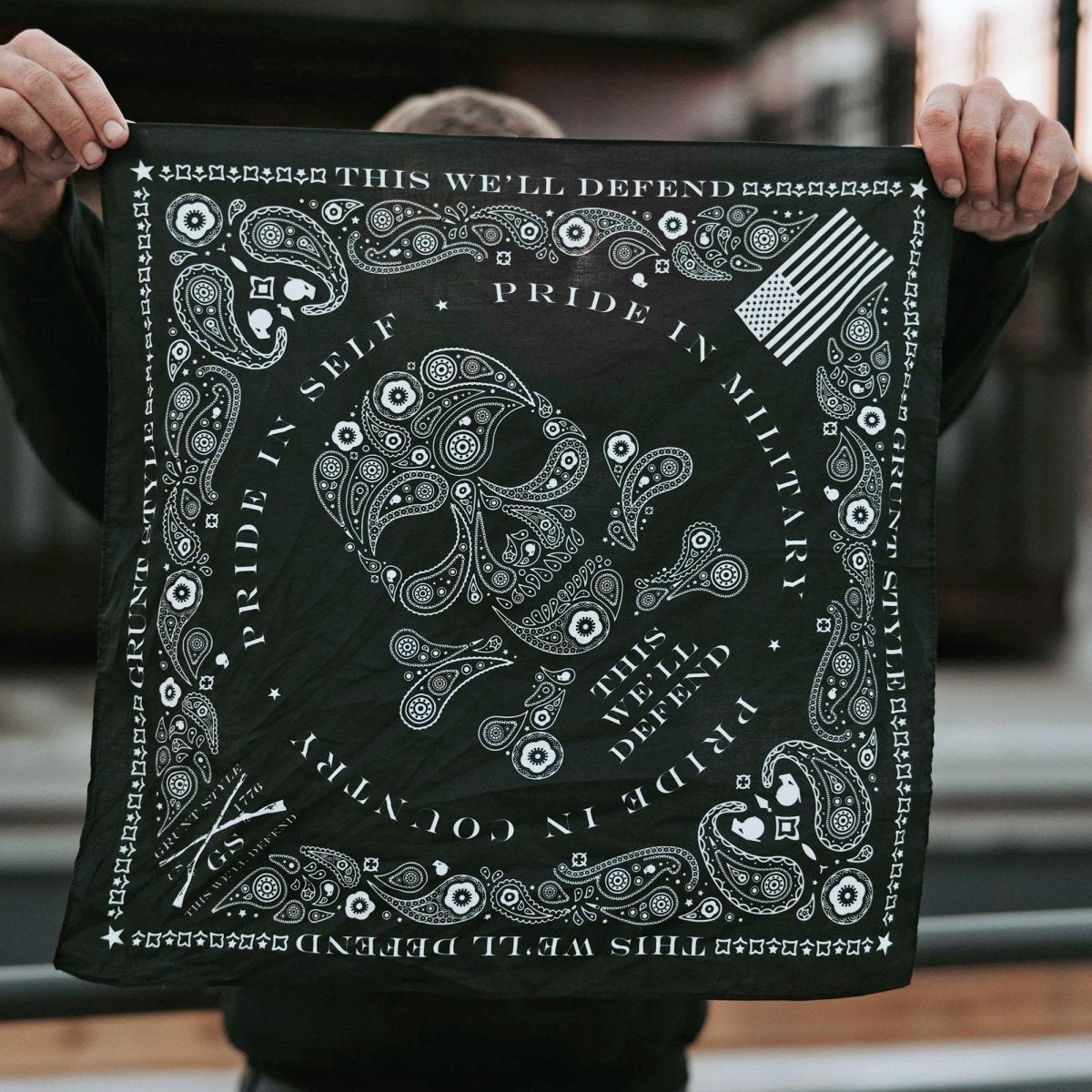 Grunt Style Death Paisley Bandana - Black - Forza Sports