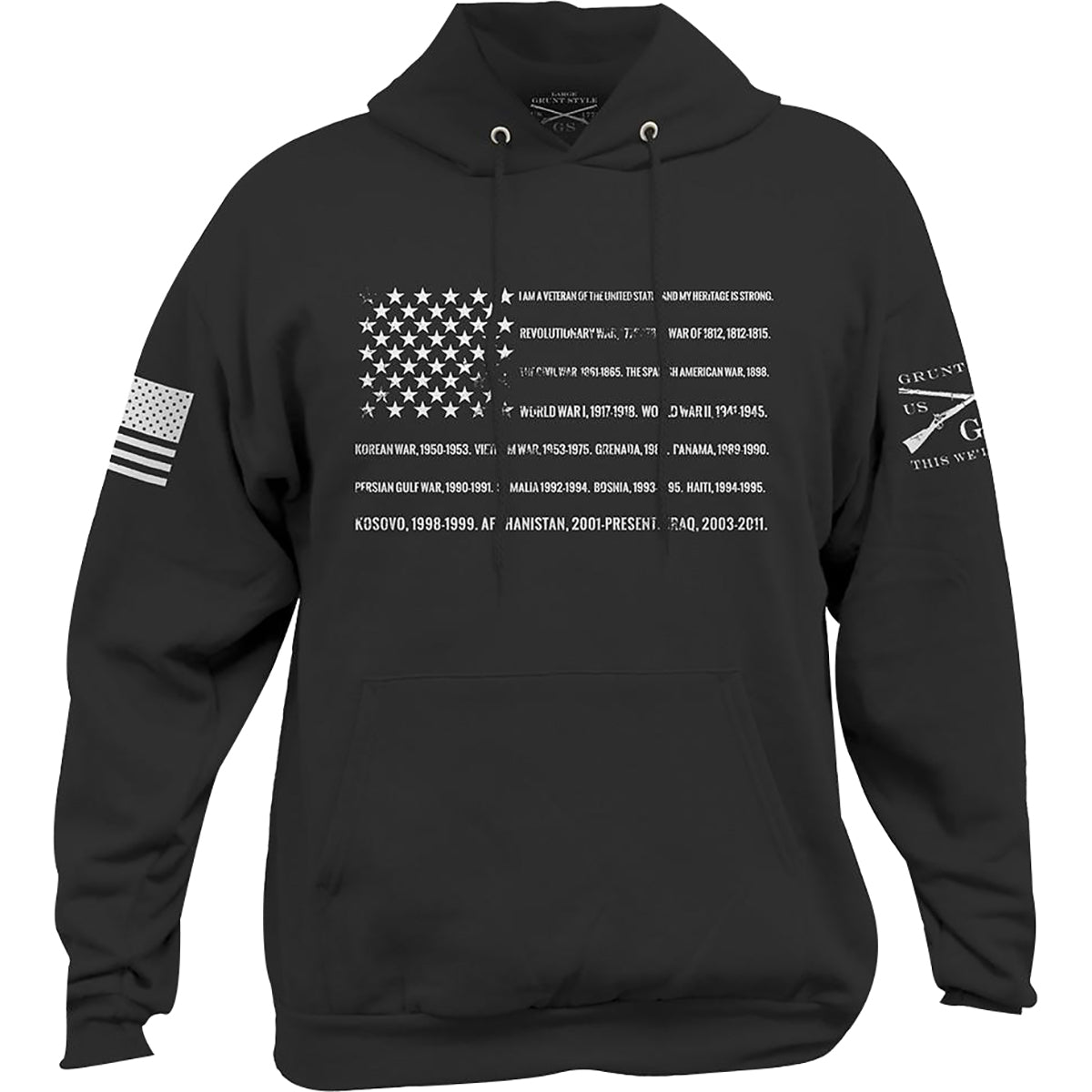 Grunt Style Veteran Pullover Hoodie - Small - Black - Forza Sports