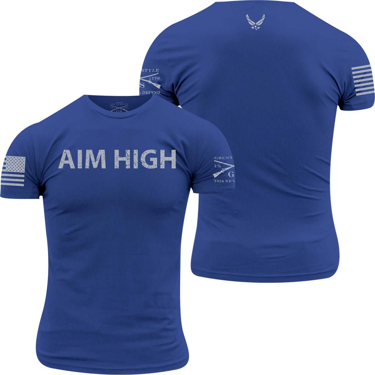 Grunt Style USAF - Aim High T-Shirt - Royal Blue - Forza Sports