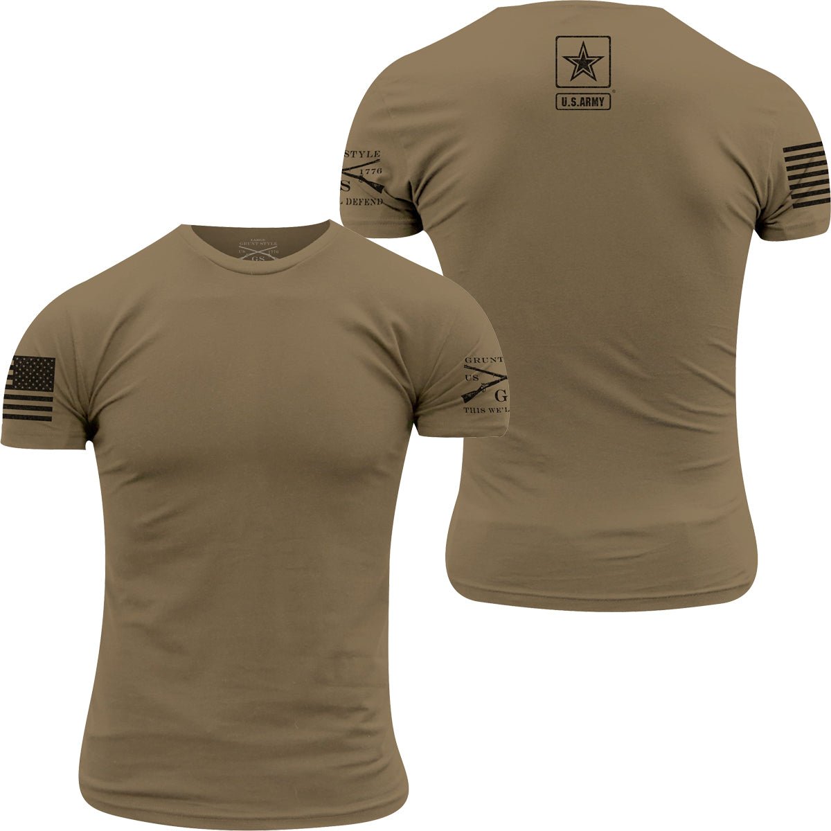 Grunt Style Army - Basic Back Logo T-Shirt - Tan 499 - Forza Sports