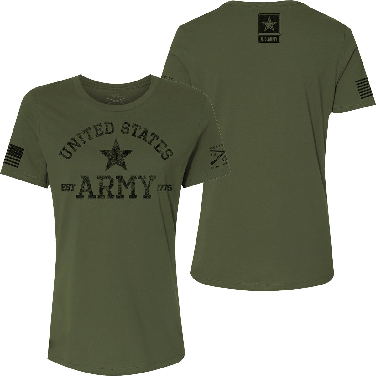 Grunt Style Women's Army - Est. 1775 Relaxed Fit T-Shirt - Military Green - Forza Sports