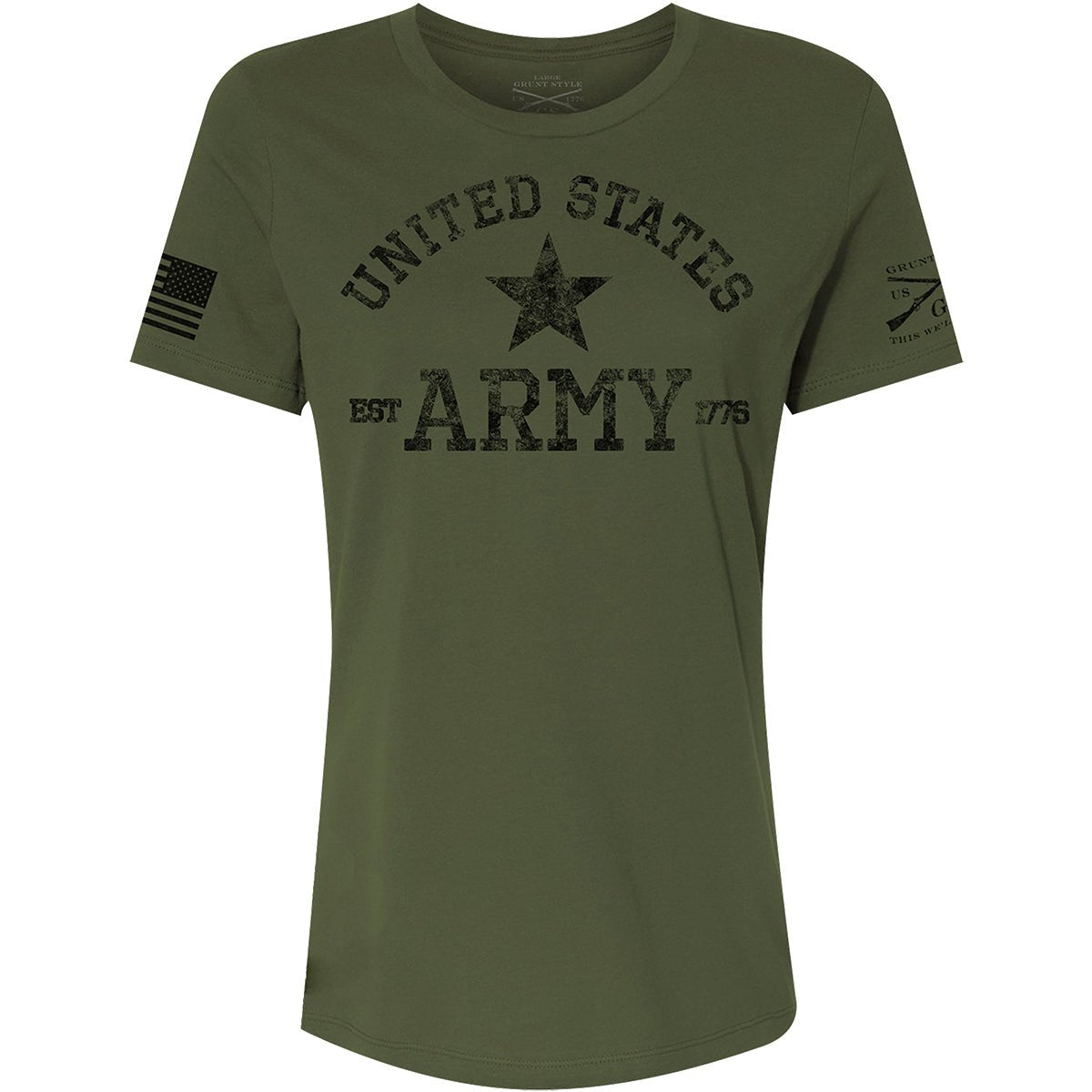 Grunt Style Women's Army - Est. 1775 Relaxed Fit T-Shirt - Military Green - Forza Sports