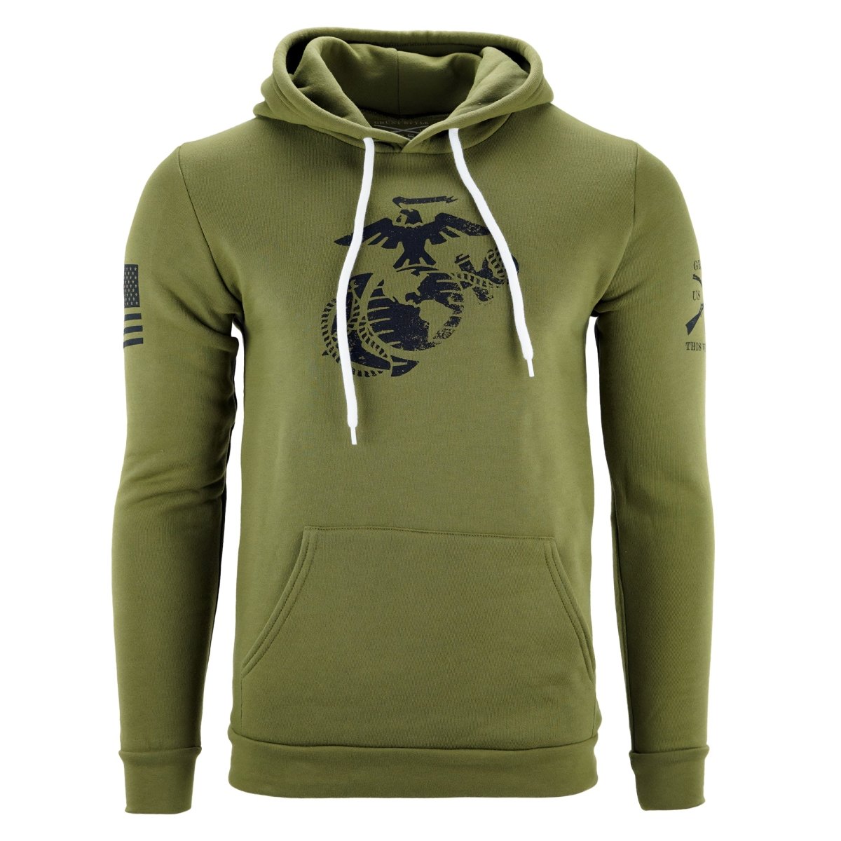 Grunt Style USMC - EGA Pullover Hoodie - Military Green - Forza Sports