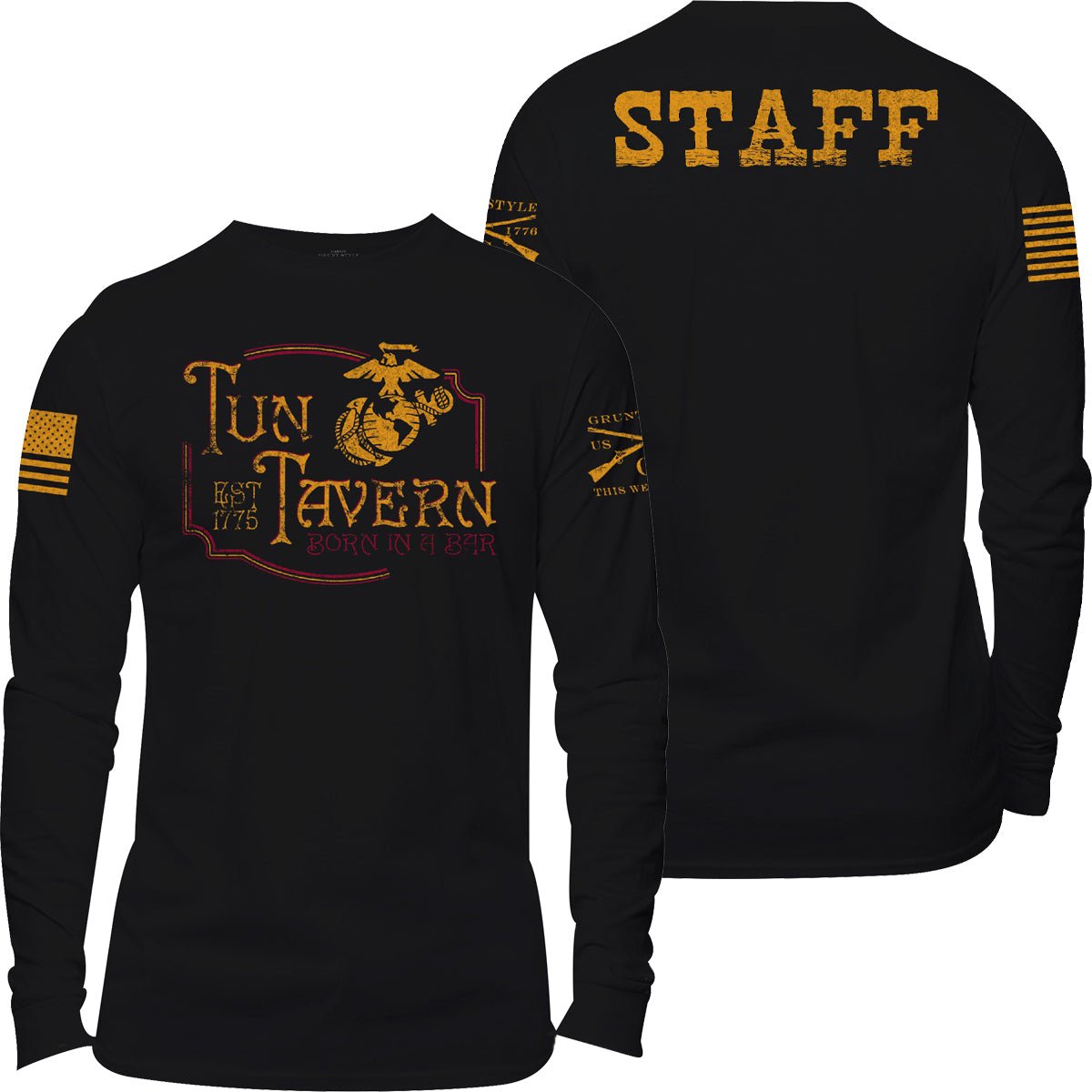 Grunt Style USMC - Tun Tavern Staff Long Sleeve T-Shirt - Black - Forza Sports