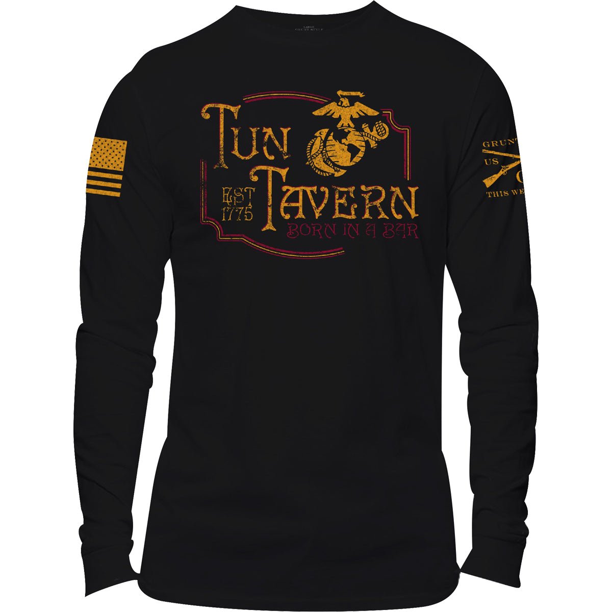 Grunt Style USMC - Tun Tavern Staff Long Sleeve T-Shirt - Black - Forza Sports