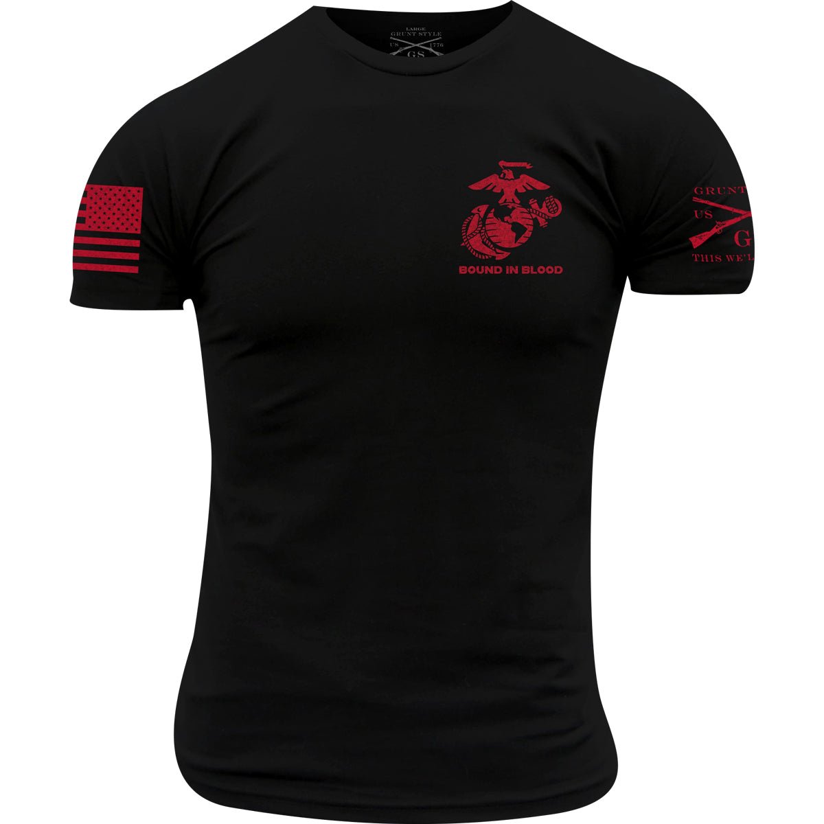 Grunt Style USMC - Bound In Blood T-Shirt - Black - Forza Sports