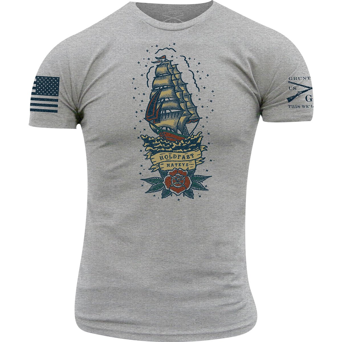 Grunt Style USN - Holdfast Mateys T-Shirt - Athletic Heather - Forza Sports