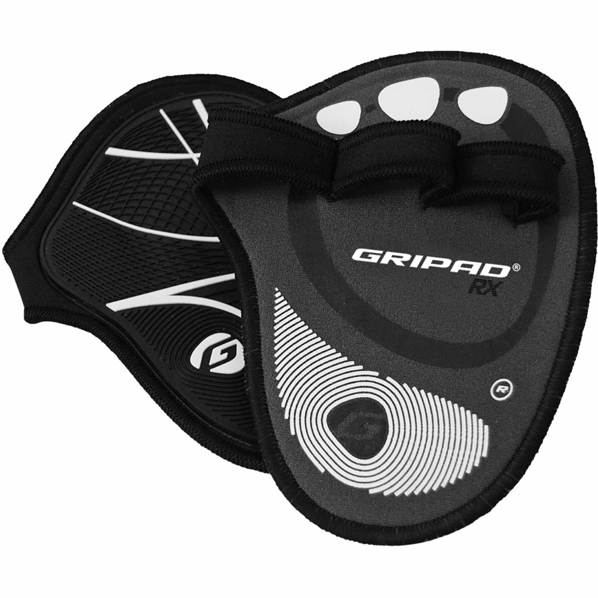 Black and white golf club head covers with 'Gripad RX' branding on a white background