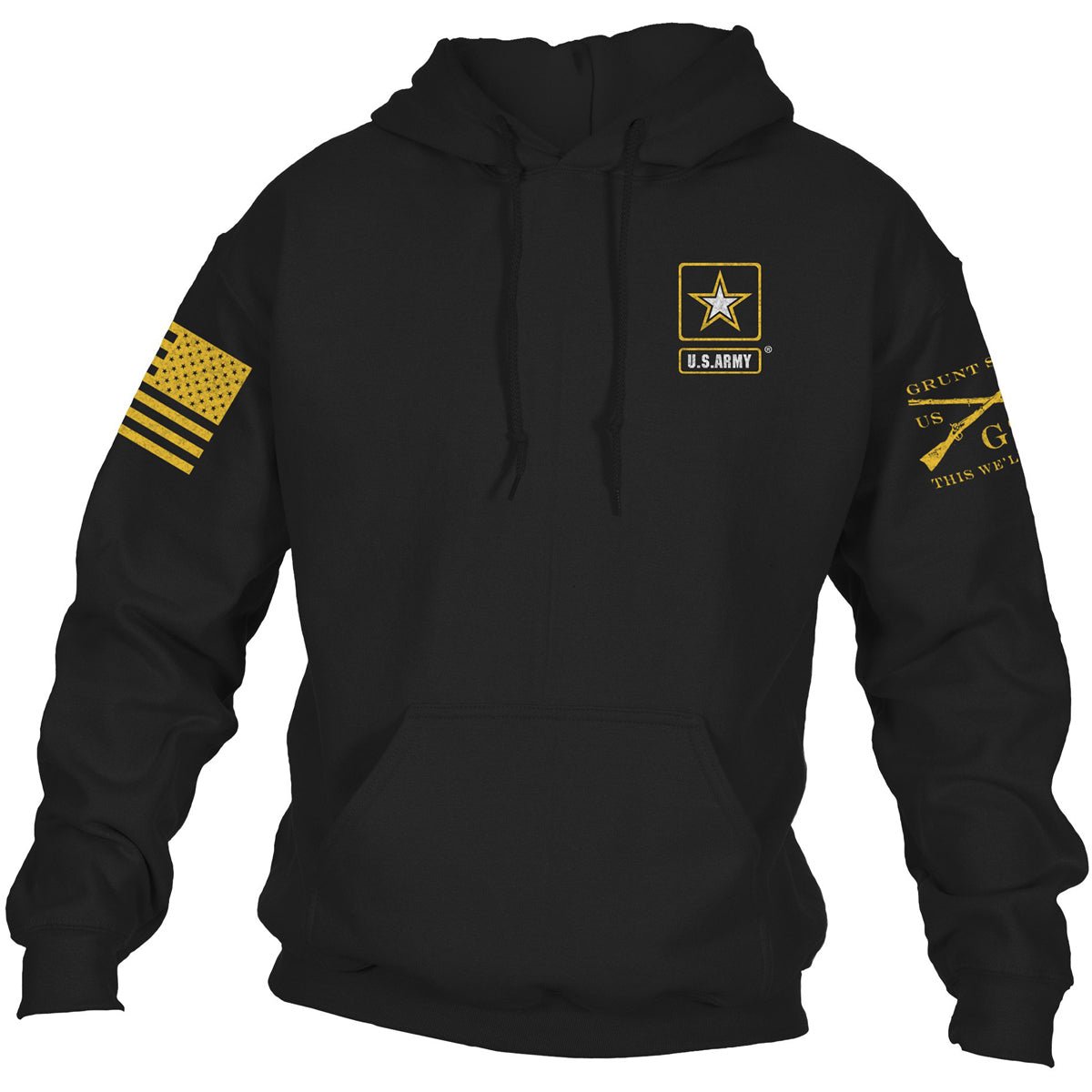 Grunt Style Army - Basic Full Logo Pullover Hoodie - Black - Forza Sports