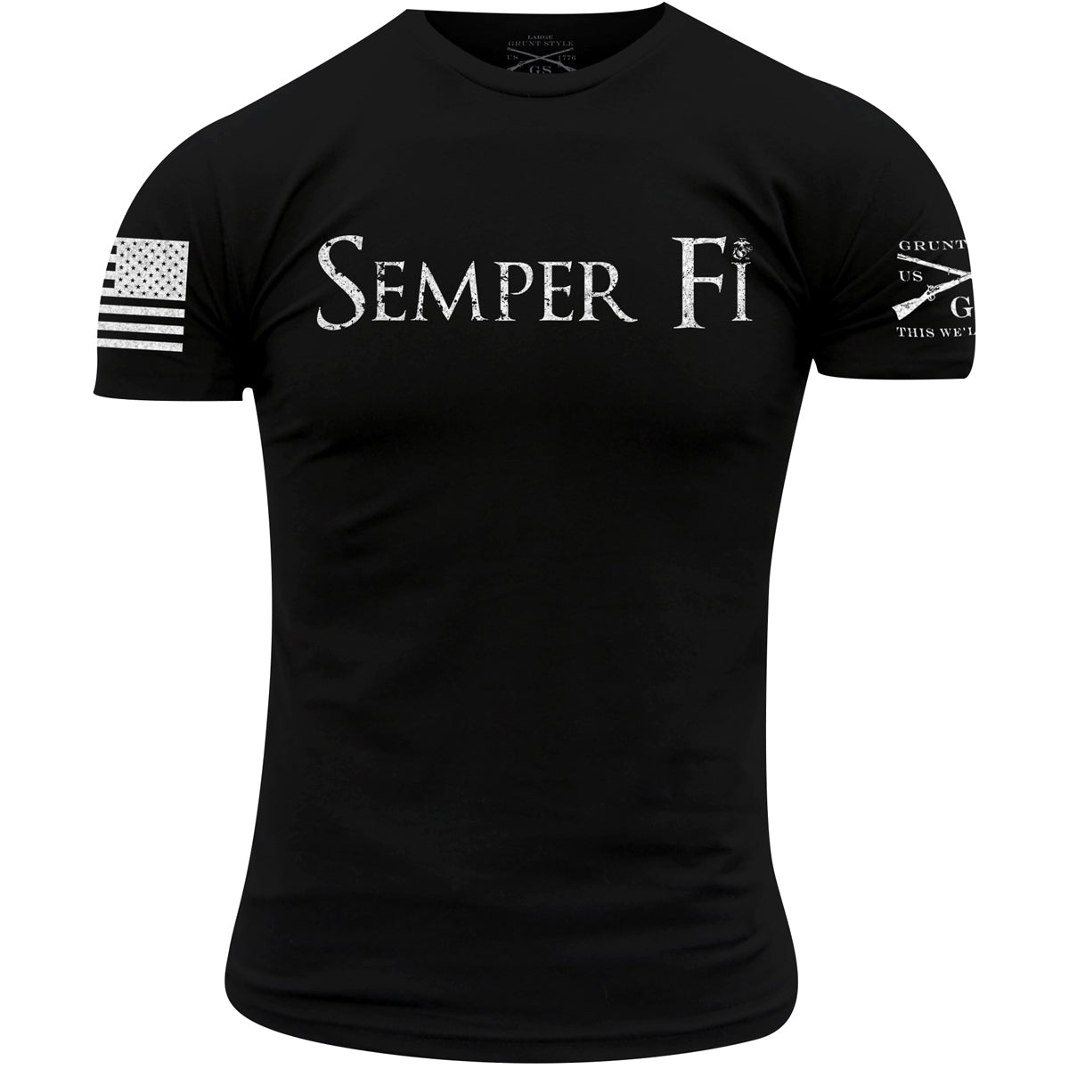 Grunt Style USMC - Simply Semper Fi T-Shirt - Black - Forza Sports