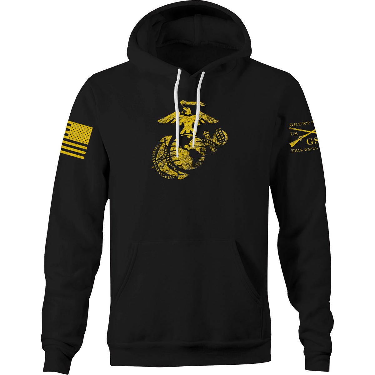 Grunt Style USMC - EGA Pullover Hoodie - Black - Forza Sports