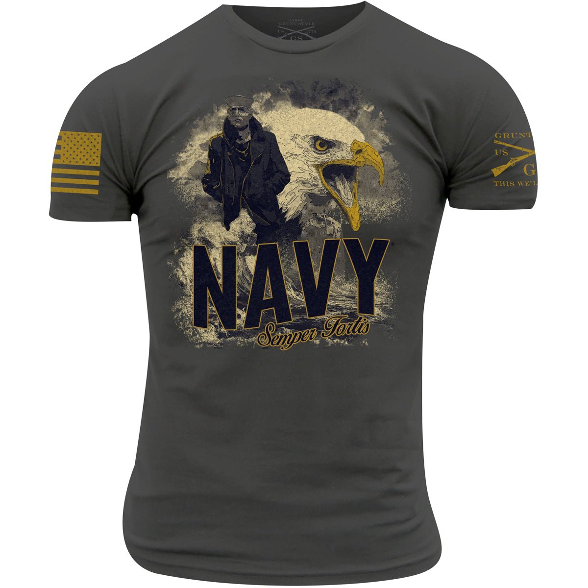 Grunt Style USN - Semper Fortis T-Shirt - Gray - Forza Sports
