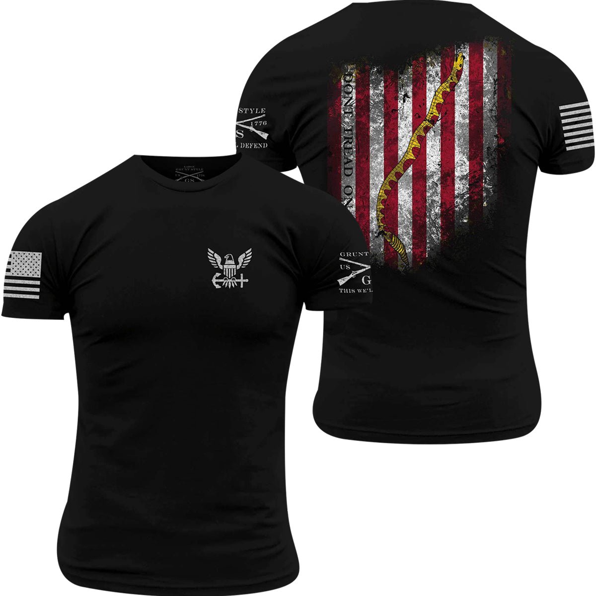 Grunt Style USN Navy Jack Flag T-Shirt - Black - Forza Sports