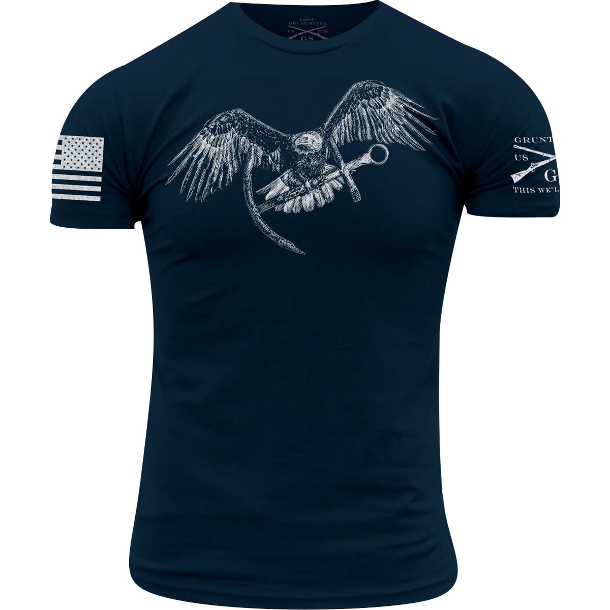 Grunt Style USN - Flying Eagle and Anchor T-Shirt - Navy - Forza Sports