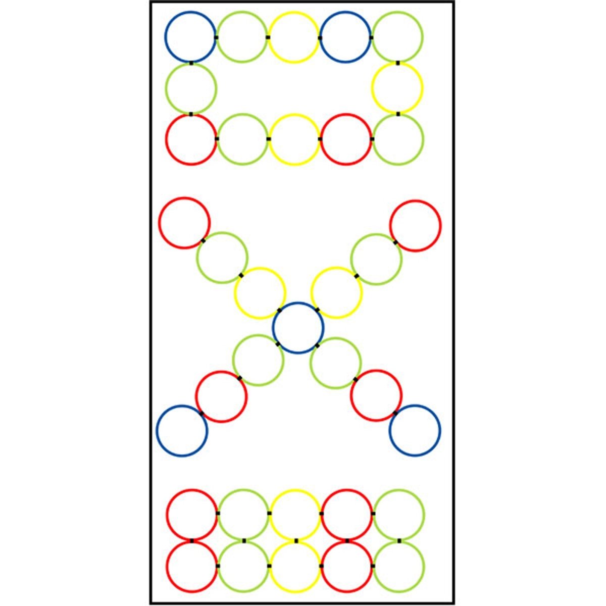 Champion Sports Hoop Agility Ladder - 18'' - Red, yellow, green and royal blue - Forza Sports