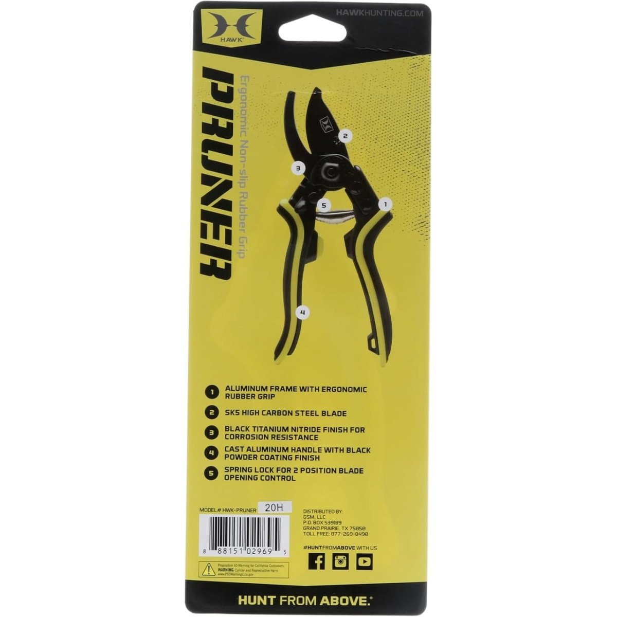 Hawk Hand Pruner w/High Carbon Steel SK5 Blade - Forza Sports