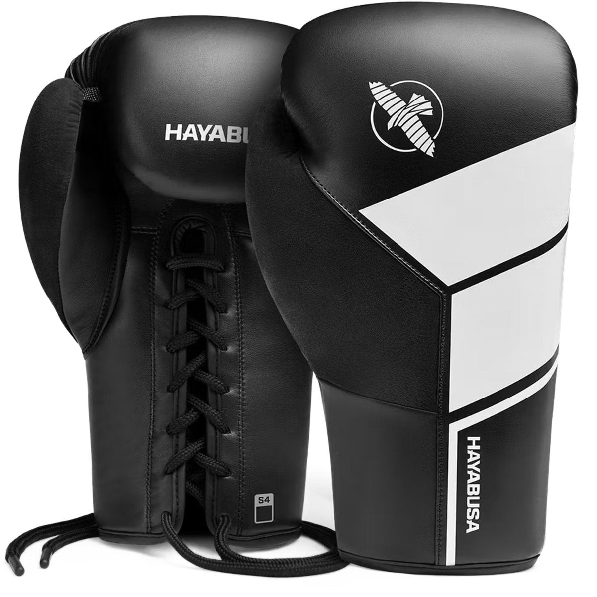 Hayabusa S4 Lace Up Boxing Gloves, Black - Forza Sports