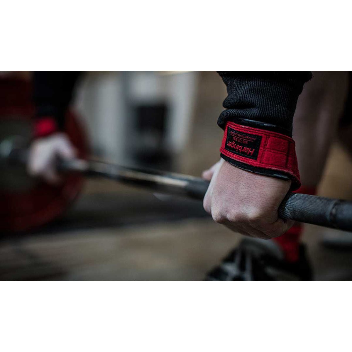 Harbinger 21" Padded Leather Weight Lifting Straps - Red - Forza Sports