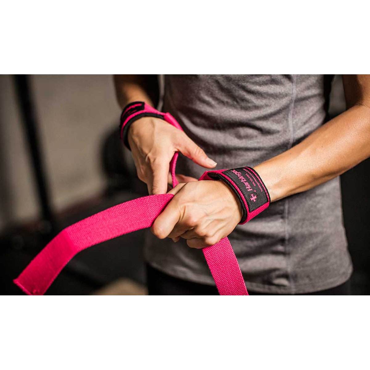 Harbinger Women's Padded Cotton Weight Lifting Straps - Pink - Forza Sports