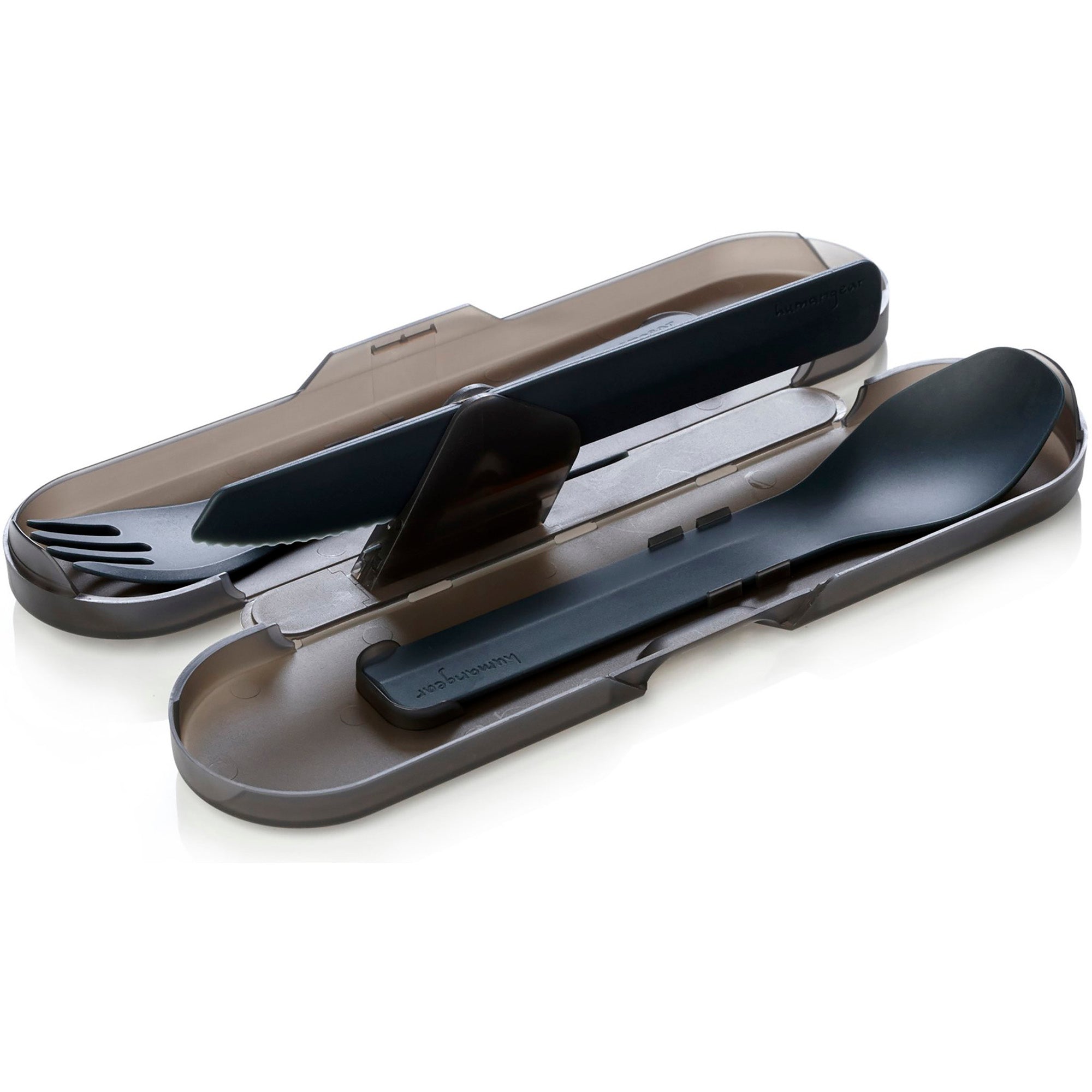 Humangear GoBites Trio Fork, Spoon and Knife Travel Utensils - Grey