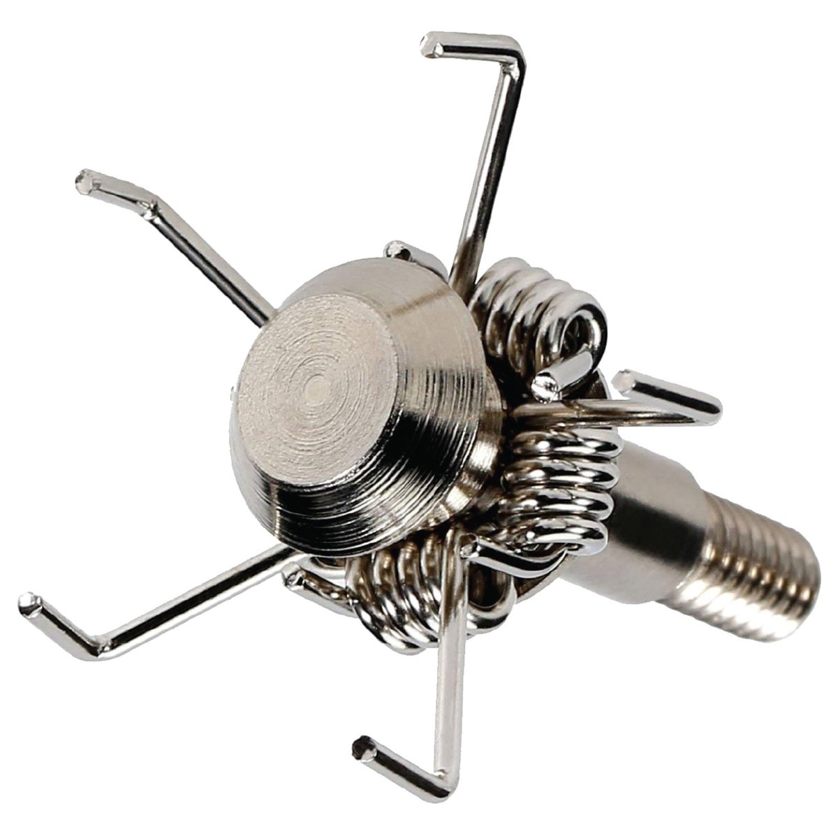 Metallic bradheaded loaded with hooks on a white background