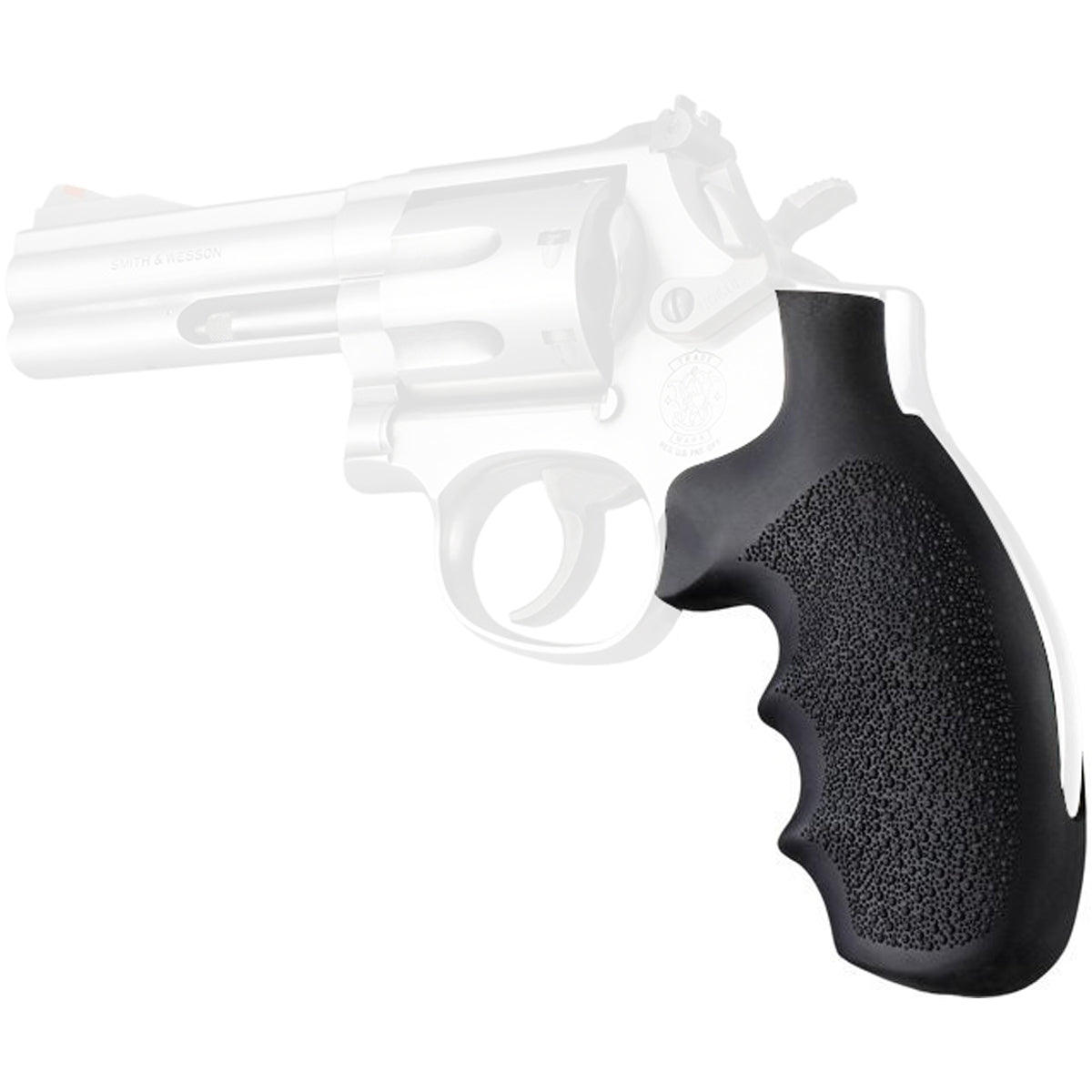 Hogue S&W K or L Frame Round Butt Rubber Monogrip - Black - Forza Sports