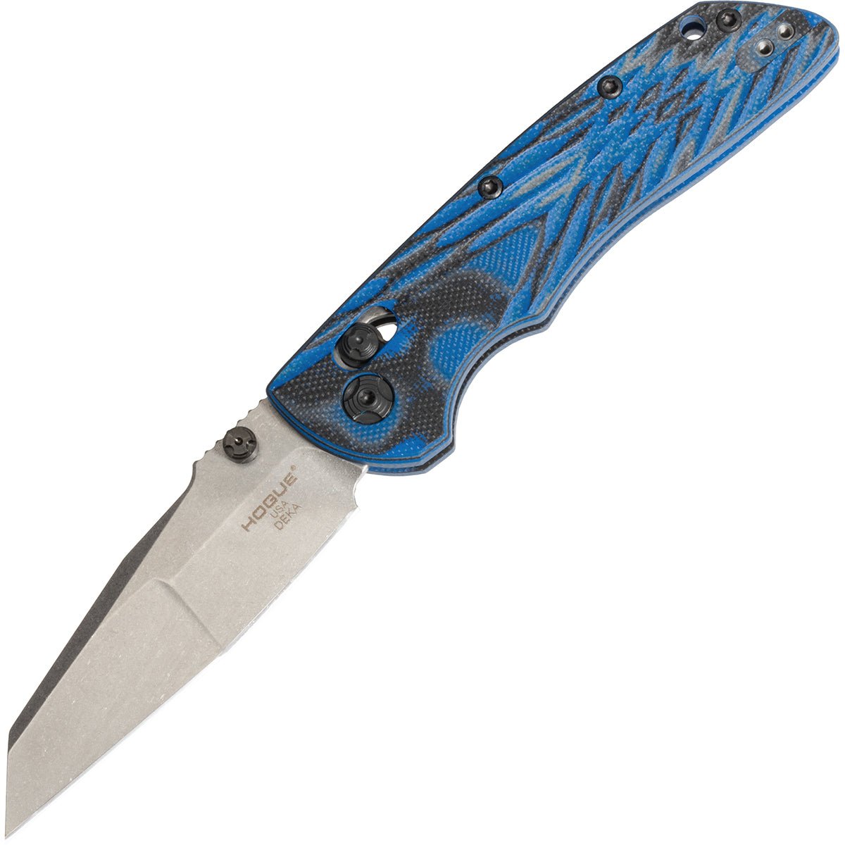 Hogue Deka Manual Folder 3.25" Wharncliffe Blade Knife - Blue Lava - Forza Sports